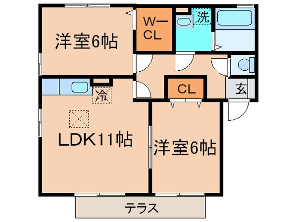 オ－ルルミエ－ルＢ棟の物件間取画像